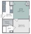 floor plan 1 bedroom 1 bath 495